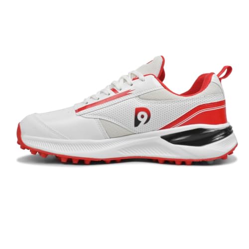 Image of DNINE Blaster Men, Rubber Studs, Cricket Shoes, Sun Orange /Diva | Blue /White | White /Red
