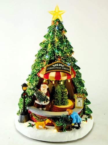 Carillon Vendita Alberi Di Natale H33cm Suona 8 Melodie