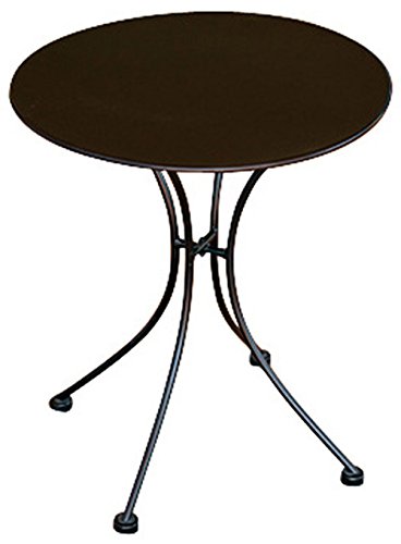 Table rond de jardin en fer forgé coloris noir - Dim : H 72 x L 60 x Ø 60 cm- A USAGE PROFESSIONNEL -PEGANE-