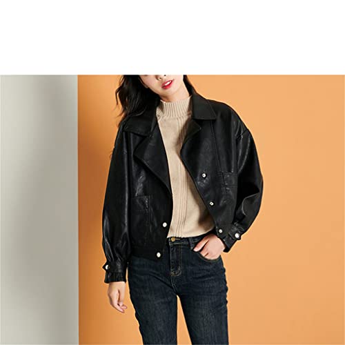 SaoBiiu Women Leather Jacket Short Motorcycle Punk Coat Female Loose Faux Leather Bomber Outwear4