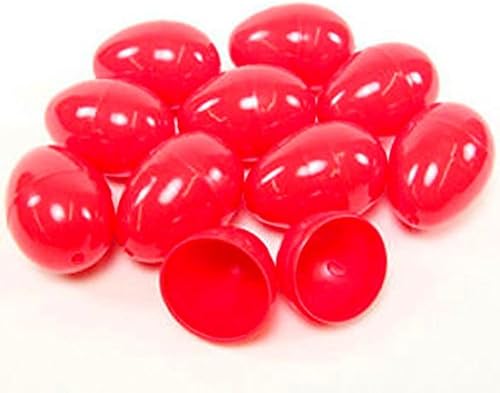 24 huevos de Pascua vacíos rojos, manualidades, etc.