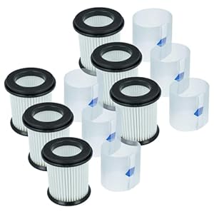 vhbw 6x Filter compatible with Inse S6P, S6T, S6, N5S, S6 PLUS Vacuum Cleaner - HEPA filter Black White