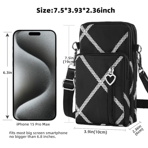 Image of JANKS Small Crossbody Bag for Women - Mini Phone Purses with Crossbody Strap and Wallet - Nylon Arm Bag