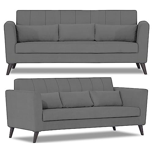 Image of Adorn India Daniel 3+2 5 Seater Sofa Set (Grey) (3 Year Warranty)