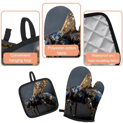 Gants de cuisine protégeant de la chaleur des fours avec maniques de cuisson Bee