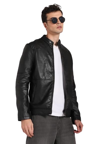 Image of HIGH STAR Faux Men's Leather Standard Length Jacket