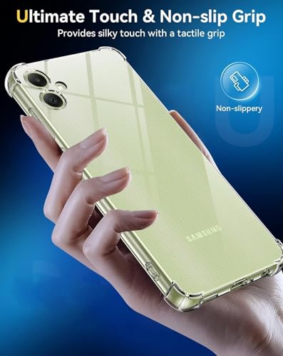 Image of BOXXO Flexible Back Cover for Samsung Galaxy A06 | Back Cover Transparent Clear Shockproof Case Four Corner Protection | Slim Protective Mobile Phone Cover for Samsung Galaxy A06