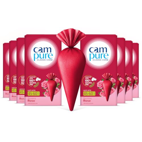 Image of CamPure Camphor Cone (Rose) Pack Of 8-100% Organic | Air Freshener For Car, Wardrobe, Office Cabin's, Drawers, Travel Bag & Bathroom