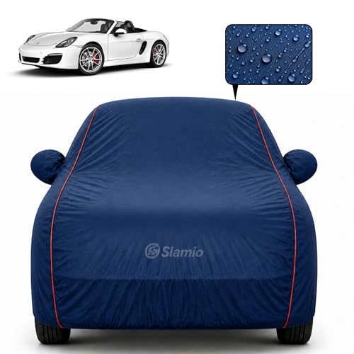 Image of Car Cover for Porsche Boxster | 100% Waterproof Heavy-Duty 3-Layer Car Body Cover | All-Weather Rain, UV, Sun & Dust Protection | Custom Fit | Mirror & Antenna Pockets | Navy Blue