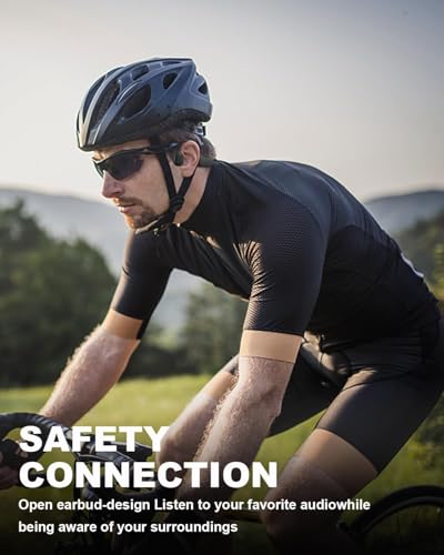 SANOTO bone conduction headphones, Open Ear Bluetooth 5.0 Headphones Sports Bone Conduction Wireless IPX7 Waterproof Sweatproof Sports Headphones Bicycle Cycling… - Image 2