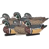 ZINK Floater Wood Duck Decoys | 6-Pack Life-Size Floating Decoys for Duck Hunting | 3 Drakes & 3 Hens | Hand-Painted Waterfowl Hunting Decoys with Weight Forward Keel & Front Line-Lock