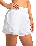 Soothfeel Women's 2 in 1 Running Shorts High Waisted Athletic Shorts Exercise Gym...