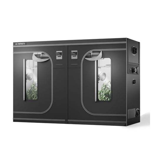 Roleadro LED Grow Lampe 300W UFO Pflanzenleuchte Wachstum Led Grow Light für Zimmerpflanzen Wachstum im Growbox/Gewächshaus/Grow Tent mit IR UV 10000K Weiß Licht 17 AC Infinity CLOUDLAB 816, Advanced Grow Zelt 300 × 150 × 200 cm, 25 mm Mylar, 25 mm Stahlstangen, laborgetestet höchste Reflexion, großes Sichtfenster, Montageplatte für Controller, Indoor Growing