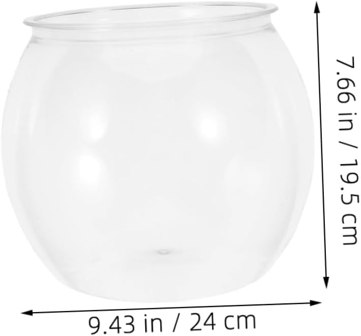 Plastic Fish Bowl Aquarium Desktop Betta Fish Vase Unbreakable Small Tank for Office Tabletop Ecological Habitat