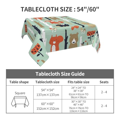 Nappe arbre et oiseau pour intérieur extérieur, protection table carrée
