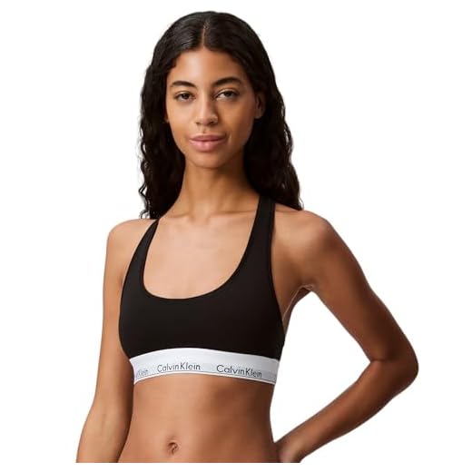 Calvin Klein Damen Bustier Dreieck BH Modern Cotton - Bralette, Schwarz (BLACK 001), S