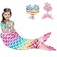 WERNNSAI Meerjungfrauen Decke - Weiche Meerjungfrauen Schwanz Decke mit Pailletten Haarnadel Armband für Mädchen Teenager Regenbogen Meerjungfrauen Tragbare Decke Geschenk zum Geburtstag 140 x 60cm