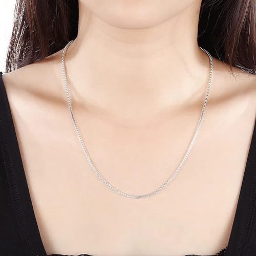 Chaîne collier pour femmes de 2mm en maille boîte plaquée fine 40-60cm - 5