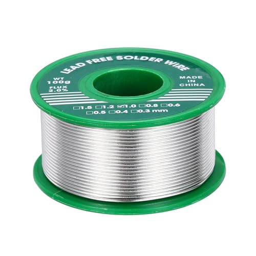 QUARKZMAN Estaño Con Núcleo De Colofonia, 100g Estaño Con Núcleo Flux 1mm Para Soldadura Eléctrica, Sn99.3 Cu0.7