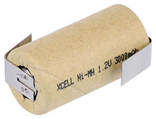 XCell - Pila SUB-C (3000 mAh, 1,2 V, NiMH, con soldadura en Z)