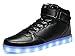 MOHEM ShinyNight High Top LED Shoes Light Up USB Charging Flashing Sneakers(1687003Black41)