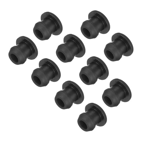 Image of MECCANIXITY Silicone Snap in Locking Hole Plugs,Rubber Panel Seal Cover Flush Type Panel Round for Kitchen Rubber Bulkheads Waterproof Sealing Plugs 6.5mm /0.26 Inch Diameter Black,Pack of 50