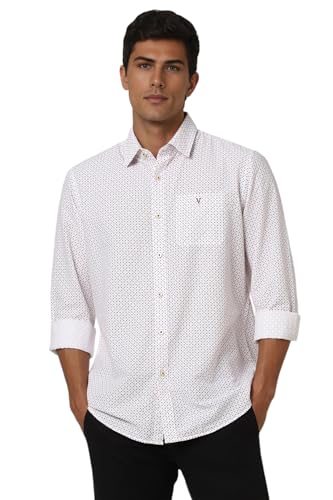 Image of Van Heusen Casual Printed Shirt for Men| Premium Cotton| Full Sleeves| Slim Fit |Breathable Fabric