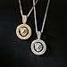 cmoonry Fashion Lion Head Pendant Necklace Gold/White Gold Plated AAA CZ Party Jewelry For Women Men 17.7