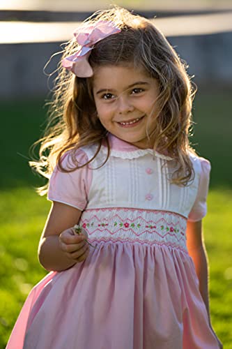 Pettigirl Girls Kids Cute Pink Hand Embroidery Smocked Dresses4