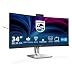 PHILIPS Moniteur Incurvé, 34B2U6603CH 34 Pouce 120Hz VA Dalle, 4ms GtG, HDR400, Ajustable en Hauteur, Webcam, Haut-parleurs, USB Hub(3440x1440 HDMI 2X 2.0) Gris Anthracite