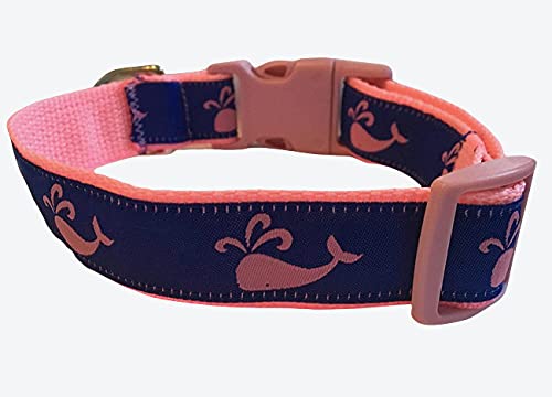 Whale Dog Collar, Nautical Collar, Custom Dog Collar, Personalized Dog Collar, Preppy Collar