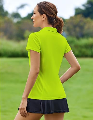 Image of PINSPARK Womens Golf Shirt Short Sleeve Polo V-Neck Quick Dry Tennis Tops | Moisture-wicking Breathable Fabric, Classic Collar, Slim Fit, Ideal for Golf Tennis Pickleball Casual