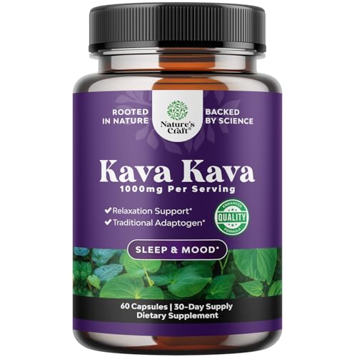 Kava Kava Root Extract Supplement 1000mg per Serving - Fast Acting Herbal Support for Balanced Mood...