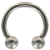 14 Gauge(1.6mm) Internally Threaded Surgical Steel Horseshoe Ring Circular Barbell - Sold in Pairs