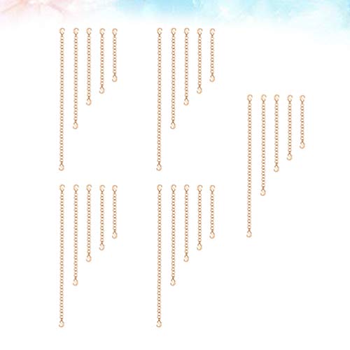 STOBOK 5Pcs Extensores De Colar Pulseira Tornozeleira Cadeia Extensor de Extensão de Aço Inoxidável