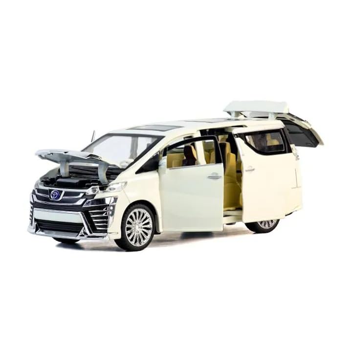 Image of Alokik Enterprise 1:32 Alphard 2021 Model Die-Cast Metal Pull Back Car with 6 Openable Doors with Sounds and Lights Toy Decoration Car Best Gift Toys for Kids【White】