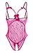 Women Sexy Teddy Lingerie One Piece Lace Babydoll Bodysuit Nightie Plus Size S-3XL (Medium, Rose Red)