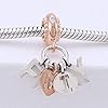 Lkwidi Femme Charms La famille Lettre Argent Sterling 925 Pendentif avec Zircon Cubique pour Bracelet #4