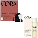 Cora Organic Feminine Care | Menstrual Period Cup (Size 1) and Menstrual Cup and Disc Cleanse with Natural Stain-Fighting Ingredients | Eco-Conscious | Bundle Pack