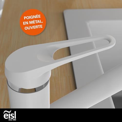 Robinet d'évier blanc et chrome EISL Speed pour simplifier la vaisselle au quotidien