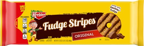 Image of Keebler Fudge Stripes Original Cookies Family Size, 17.3 Ounce (Pack of 12)