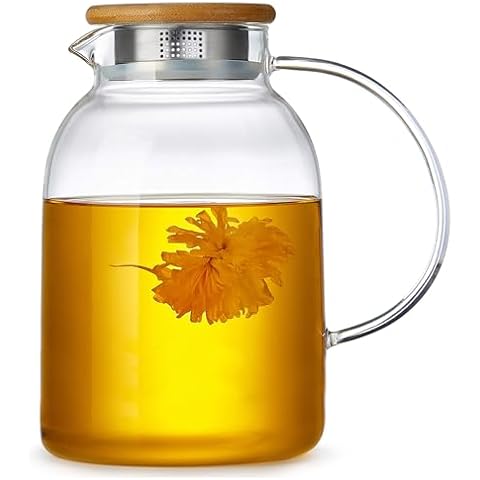 Unbreakable Large Glass Teapot with Infuser Cover