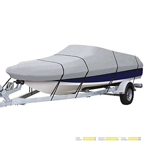 Seamander Heavy Duty Trailerable Runabout Boat Cover 600D Polyester Waterproof