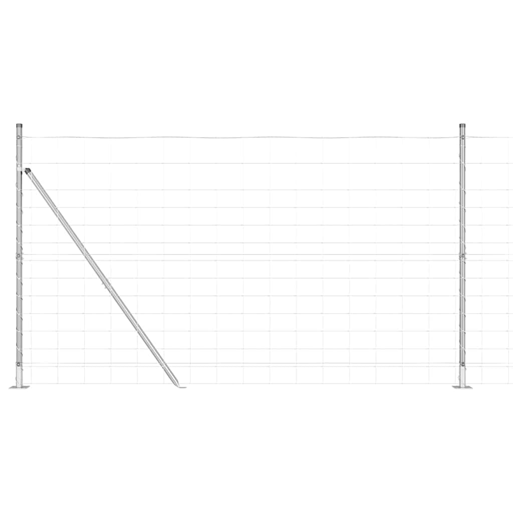 Galvanised Steel Fence Post 25 x 1.4 m Outdoor Garden Boundary Barrier Heavy Duty Corrosion Resistant Rectangular Post for Security Landscaping