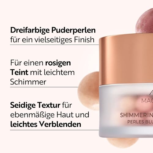 M. Asam MAGIC FINISH Shimmering Blush Pearls (20 g) - Kompakte Blush-Perlen in drei Farbnuancen für einen rosigen Teint - Dezenter rosiger Schimmer für einen natürlichen Glow, Vegan