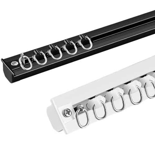 Unsichtbare Deckenvorhangschiene, Eingebettete Vorhangschiene, Verdunkelungs Gardinenschiene Für Die Unterteilung Von Büro, Wohnzimmer, Krankenhaus, Badezimmer ( Color : Black , Size : 2.5m/8.2ft(1.25