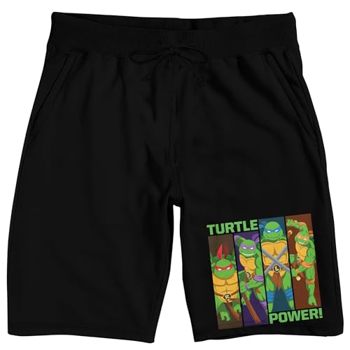 Teenage Mutant Ninja Turtles TMNT Turtle Power Men's Black Sleep Pajama Shorts