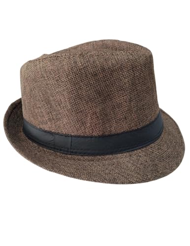Image of BookMyCostume Brown Western Cowboy & Ballroom Style Hat | Fancy Dress Accessory for Dance, Stage Shows & Theme Parties For Adults