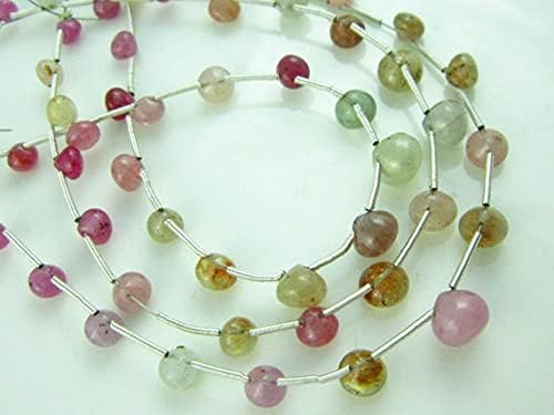 Perles saphir multicolore AA oignons lisses 4-7mm fil 8 pouces création bijoux - 4