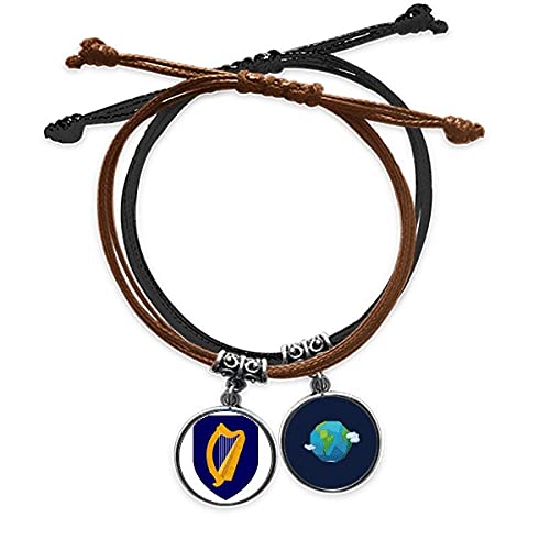 Pulsera de Irlanda cuerda mano cadena cuero tierra emblema nacional hombre mujer